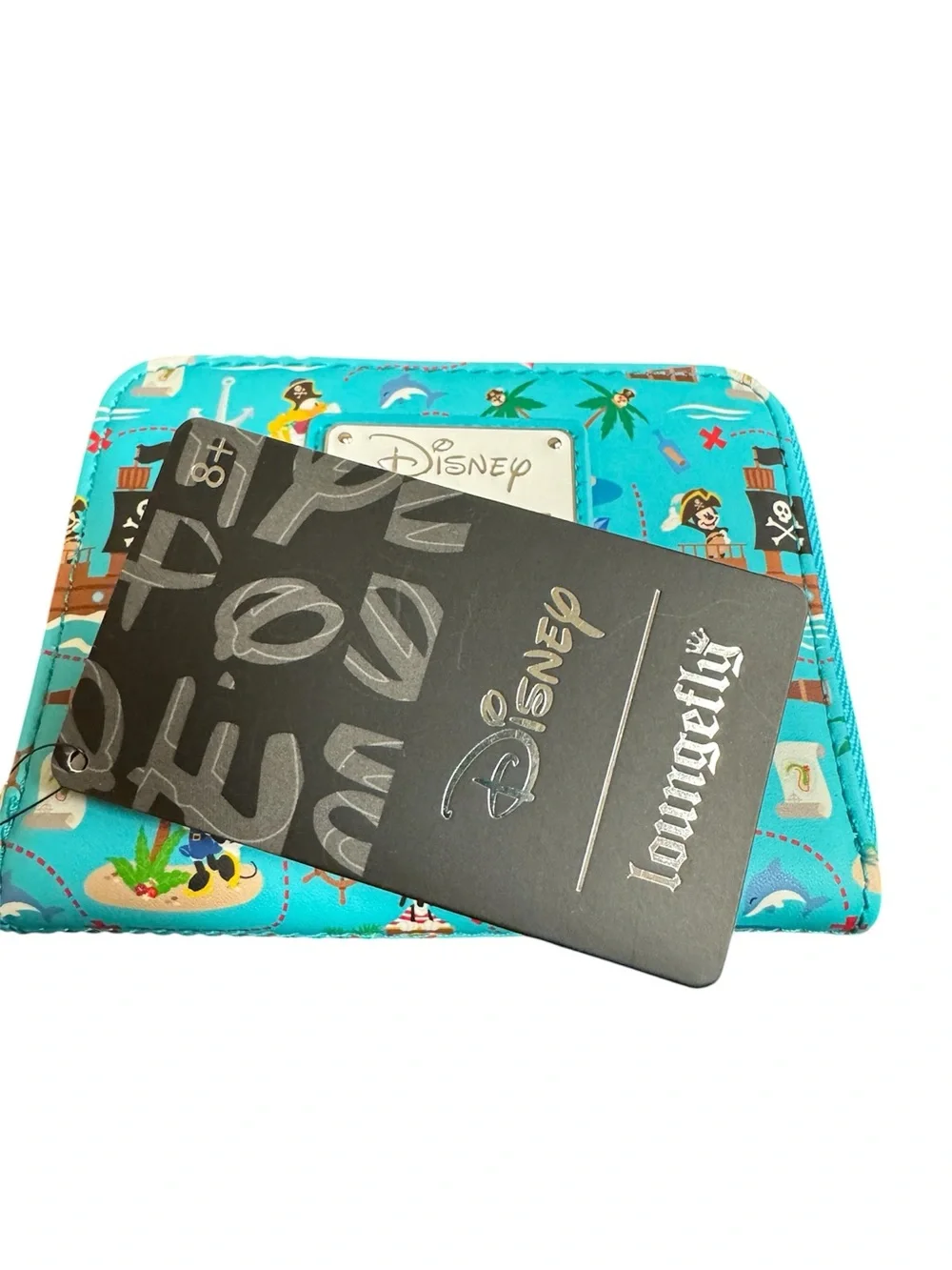 Loungefly Teal Pirate Map Zip Around Wallet - Disney Mickey